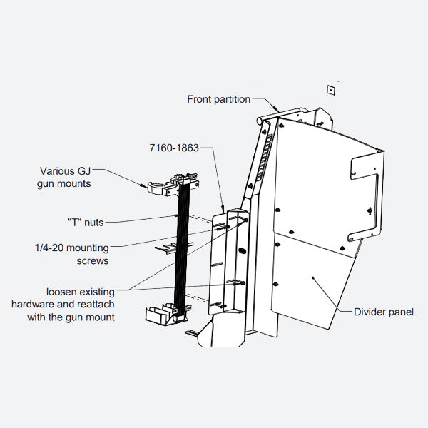 Gamber Johnson Single Cell Partition Gun Mounting Bracket 7160-1863