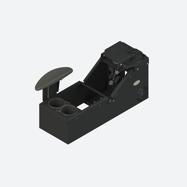 Gamber Johnson Universal Sloped Console w Cup Holder Armrest and 6 inch Locking Slide Arm 7170-0579-05