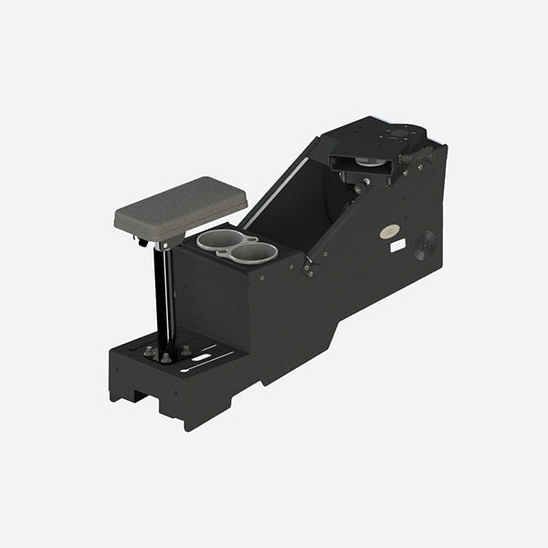 Gamber Johnson 2020+ Ford Police Interceptor Utility Short Console w Cup Holder Armrest and Mongoose 9-in. Locking Slide Arm w Short Clevis 7170-0735-04