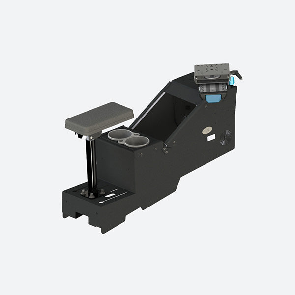 Gamber Johnson 2020+ Ford Police Interceptor Utility Short Console w Cup Holder Armrest and Mongoose XE 7-in. Motion Attachment 7170-0735-06