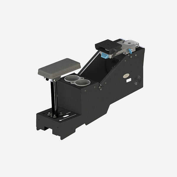 Gamber Johnson 2020+ Ford Police Interceptor Utility Short Console w Cup Holder Armrest and Mongoose XLE 9-in. Motion Attachment 7170-0735-08