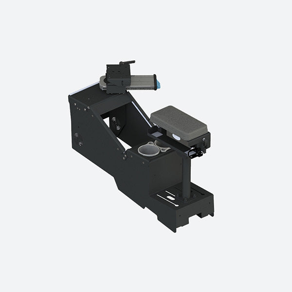 Gamber Johnson 2020+ Ford Police Interceptor Utility Short Console w Cup Holder Printer Armrest and Mongoose XE 9-in. Motion Attachment 7170-0735-11