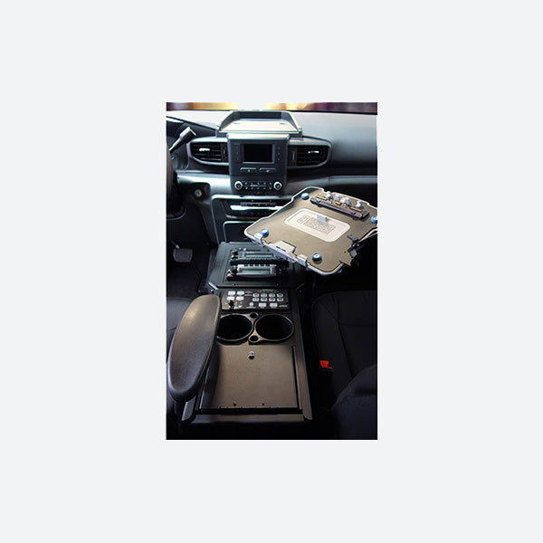 Gamber Johnson 2020+ Ford Police Interceptor Utility Full Depth Console w Side Mount Armrest and Cup Holder 7170-0822-00