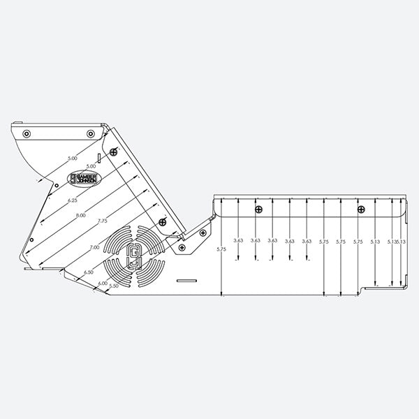 Gamber Johnson 2021+ Dodge Charger Console w Cup Holder Rear Armrest and Mongoose 9-in. Locking Slide Arm w Short Clevis 7170-0887-04