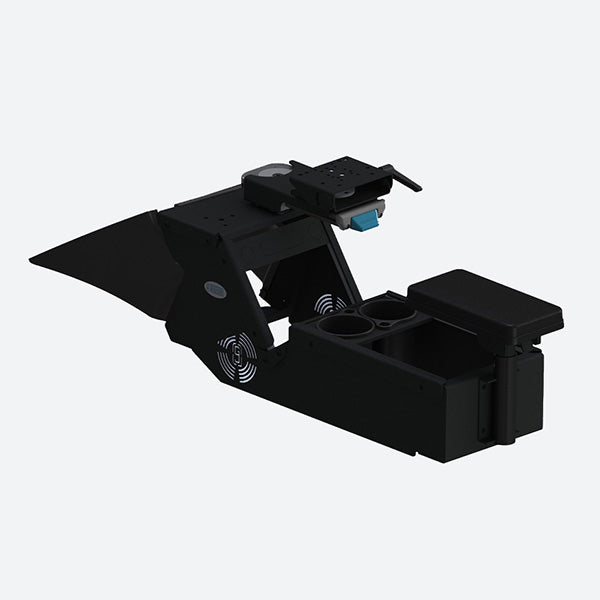 Gamber Johnson Dodge Charger Console w Cup Holder Rear Armrest and Mongoose XLE 9-in. Motion Attachment 7170-0887-05