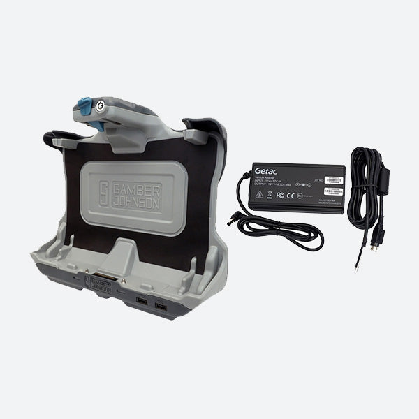 Gamber Johnson Getac UX10 Tablet Dock (NO RF) w/ Getac 120W Auto Power Adapter Bare Wire Lead 7170-0999