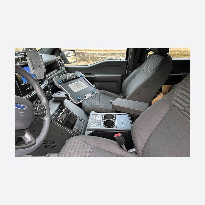 Gamber Johnson 2021+ Ford F-150 Wide-To-Narrow Console w/ Cup Holder and Tall Armrest 7170-1077-01