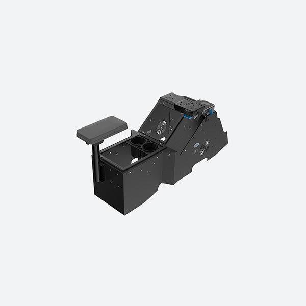 Gamber Johnson 2021+ Ford F-150 Wide-To-Narrow Console w/ Cup Holder Tall Armrest & Mongoose XLE 7170-1077-02