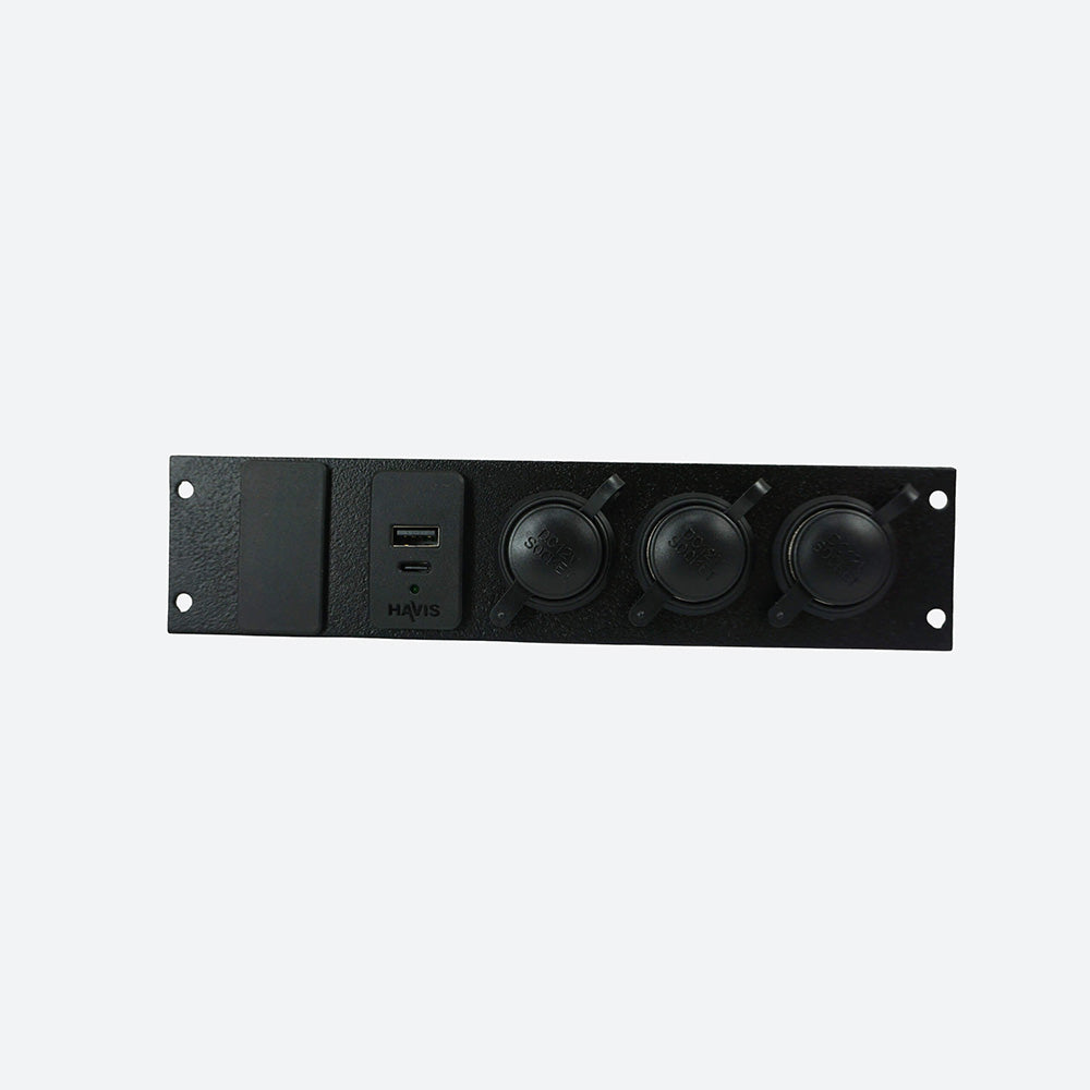 Havis Console Accessory Bracket Kit with 3 Lighter Plug Outlets C-LP3-USB-BL1