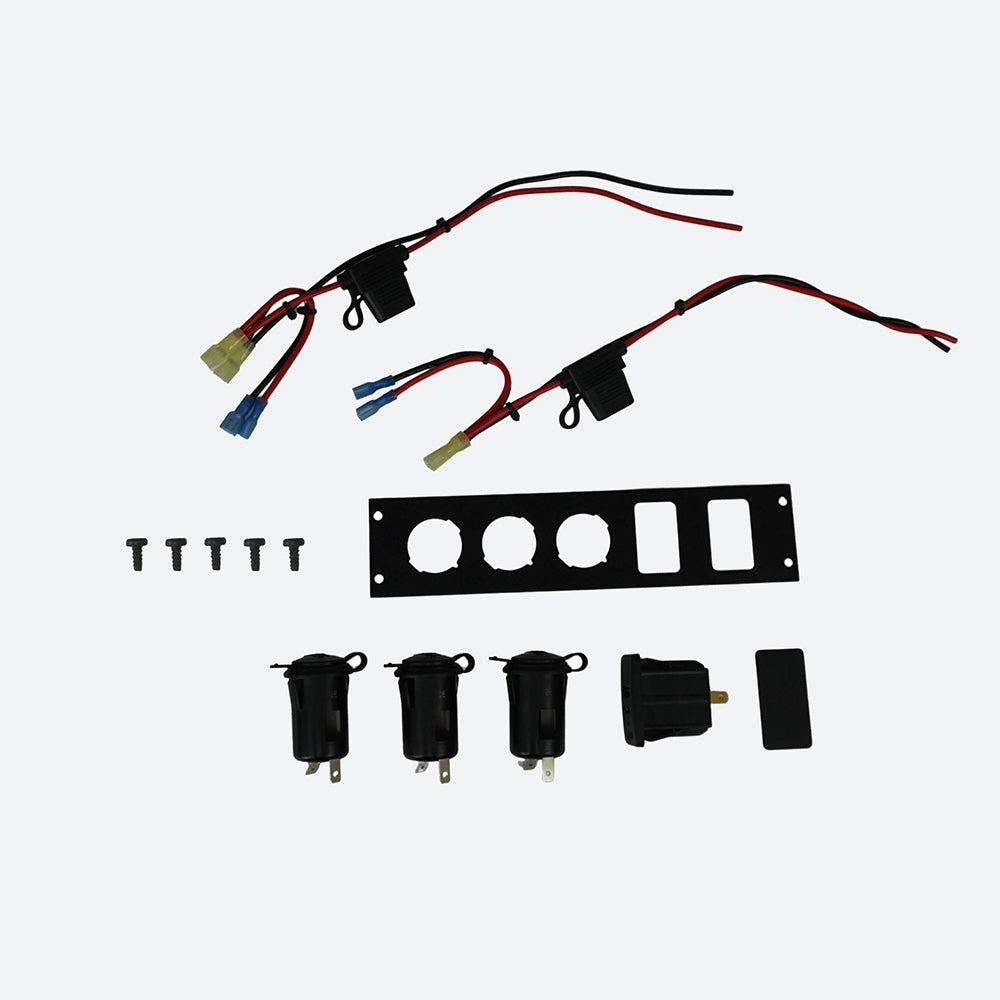 Havis Console Accessory Bracket Kit with 3 Lighter Plug Outlets C-LP3-USB-BL1