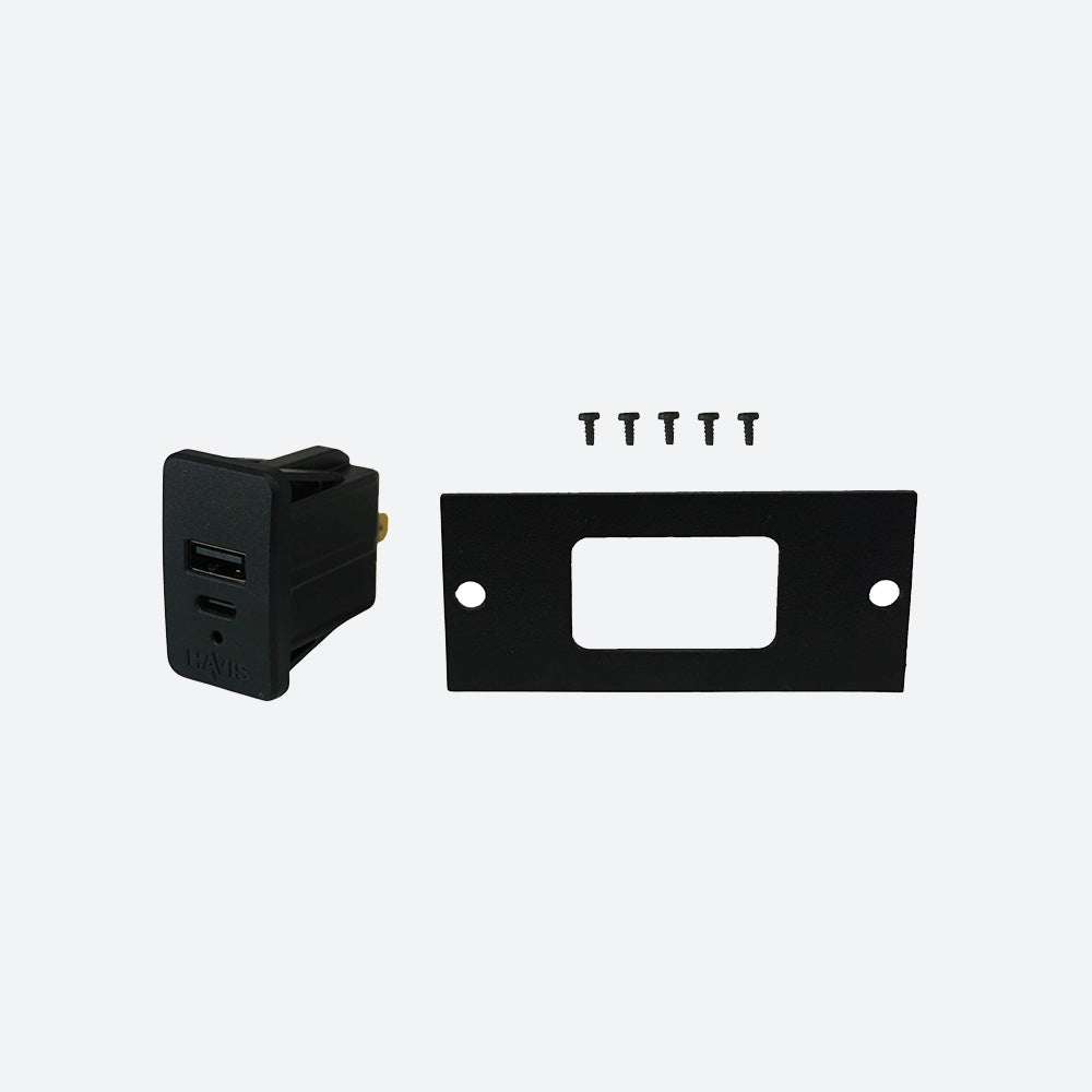 Havis Console Accessory Bracket Kit with 1 USB-C & USB Type A Dual Port Charger C-W-USB-1