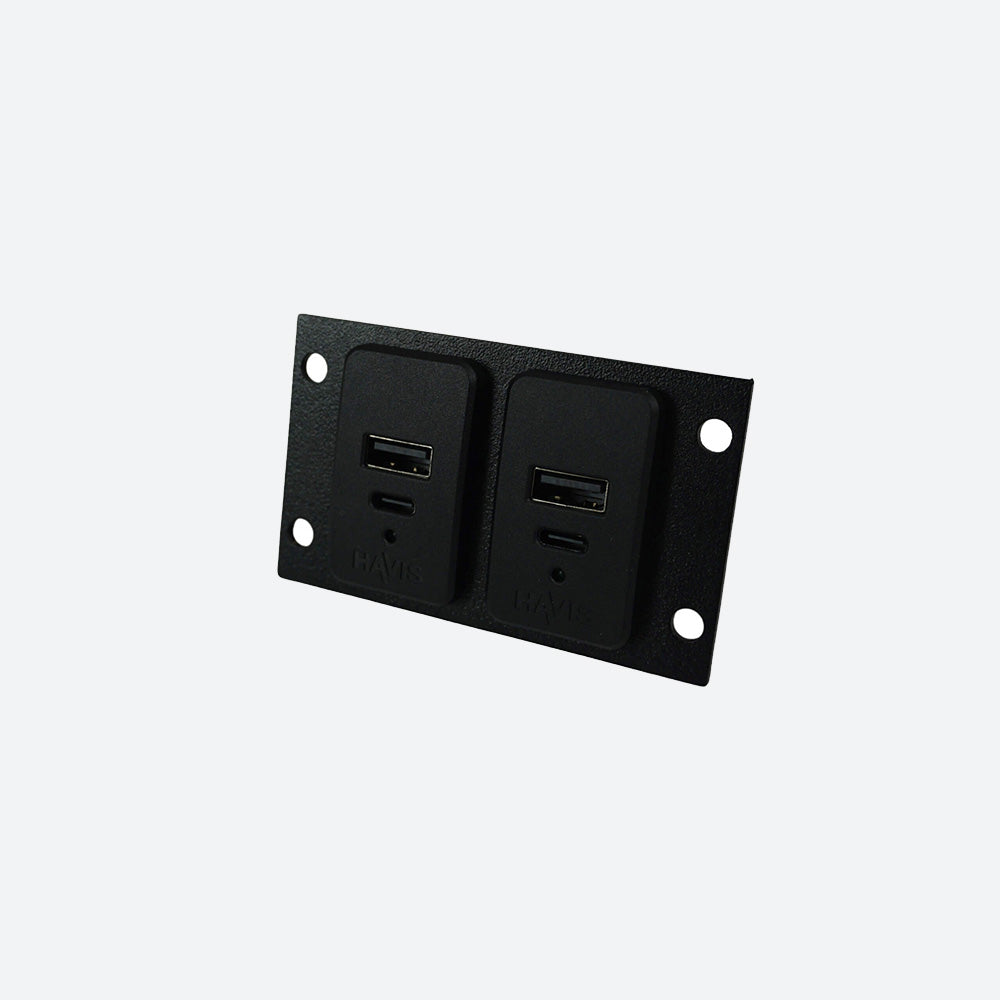 Havis Console Accessory Bracket Kit with 2 USB-C & USB Type A Dual Port C-W-USB2-1