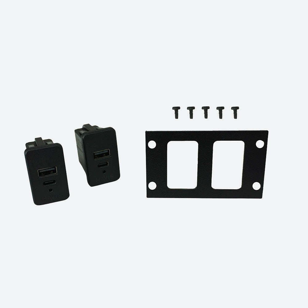 Havis Console Accessory Bracket Kit with 2 USB-C & USB Type A Dual Port C-W-USB2-1