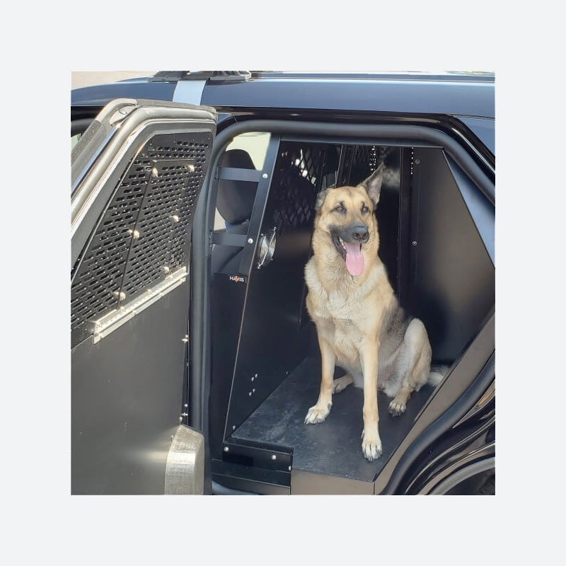 Havis Extended K9 Transport System For 2020-2025 Ford Interceptor Utility – Black K9-F28-XL-B