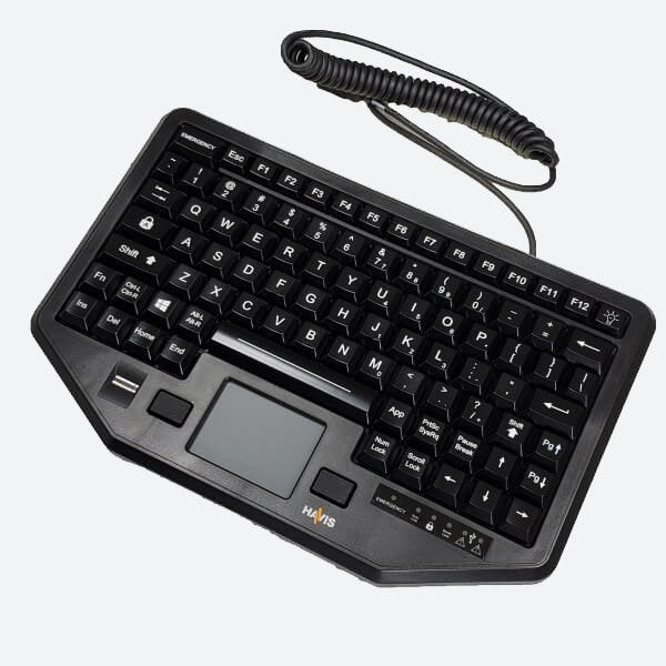 Havis Compact USB Dual Authentication Keyboard with Integrated Mouse KB-104