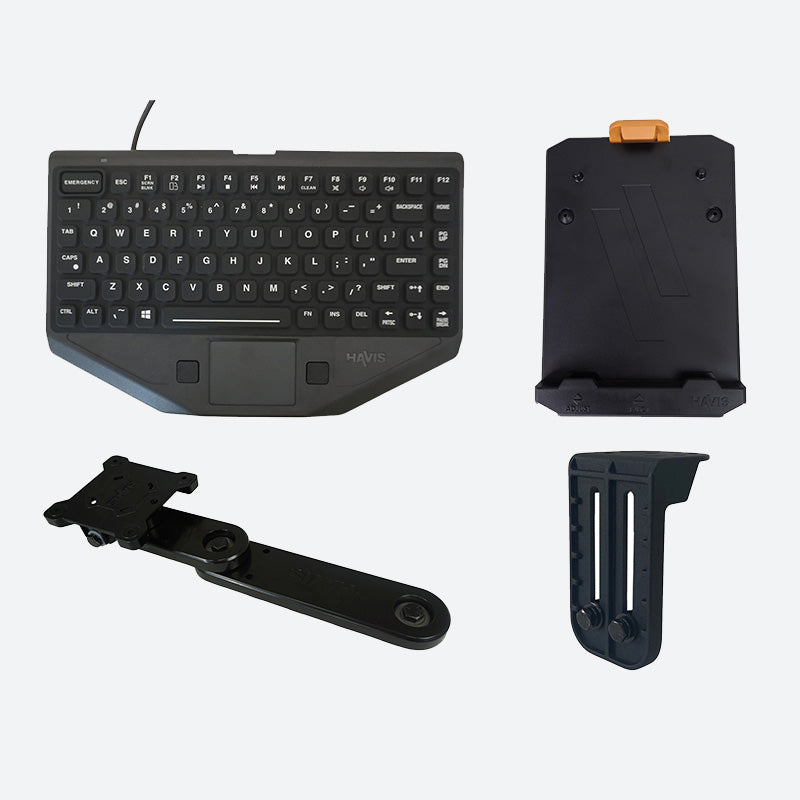 Havis Premium Package – Rugged Keyboard With Mount (Includes Emergency Key) PKG-KBM-1001
