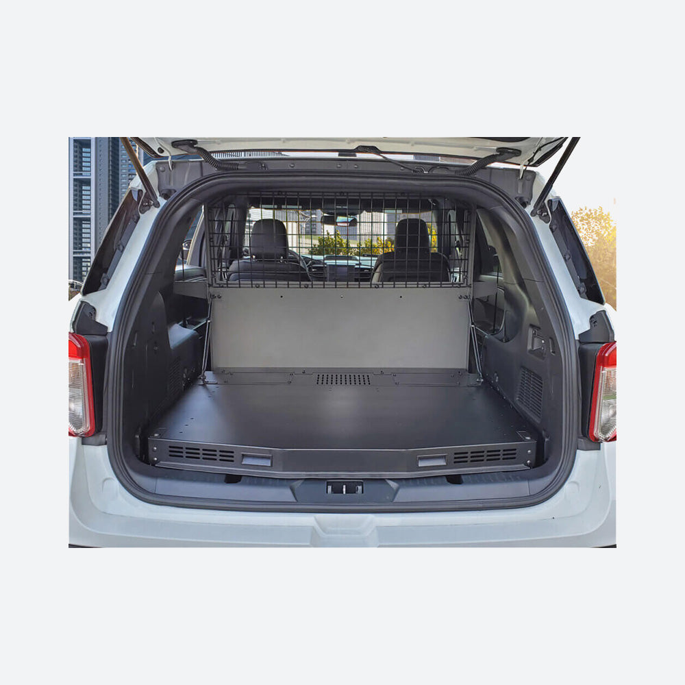 Havis Premium Package – Raised Fold-Up Equipment Tray & Cargo Plate with 200 lbs Lift Struts for 2020-2025 Ford Interceptor Utility PKG-TTP-INUT-1201-4