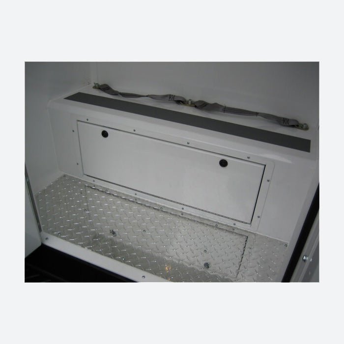 Havis Prisoner & K9 Transport Locking Access Panel Under-Bench Storage Option for 2017-2025 Ford F-Series – White PT-A-906